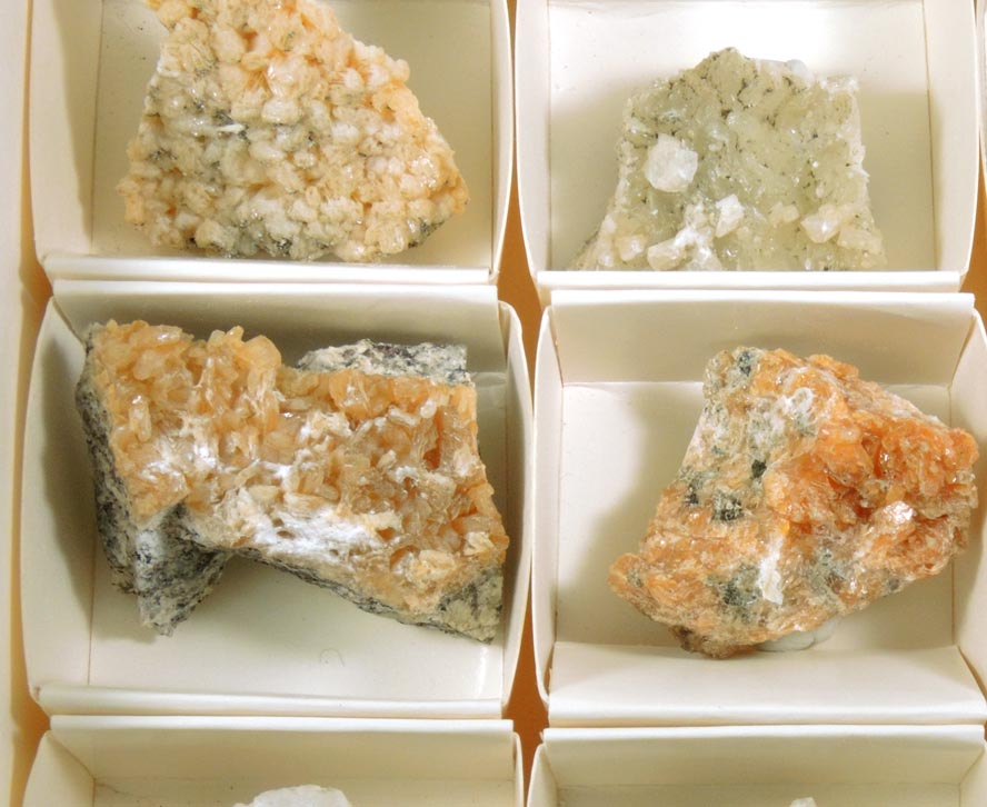 Detail view of mineral Set of nine minerals from the fault zones of NYC Water Tunnel No. 3 for sale from Queens Tunnel excavation, Queens, Woodside, Queens, New York City, Queens County, New York