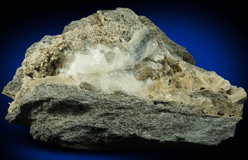 Pyrite and Stilbite-Ca in Calcite-filled vein for sale from Harlem Meer, in the northeast corner of Central Park, New York City, New York County, New York
