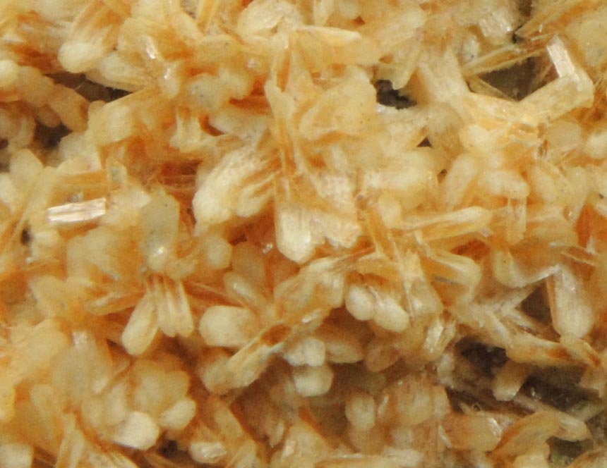 Detail view of mineral Stilbite-Ca with minor Muscovite for sale from Water Tunnel No.3 under Manhattan Island, New York City, New York County, New York