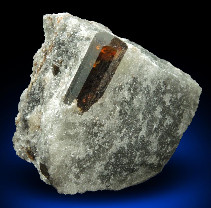 Mineral Dravite-Uvite Tourmaline in Inwood Marble (best of find) for sale from Harlem Ship Canal excavation, norther Manhattan Island, New York City, New York County, New York