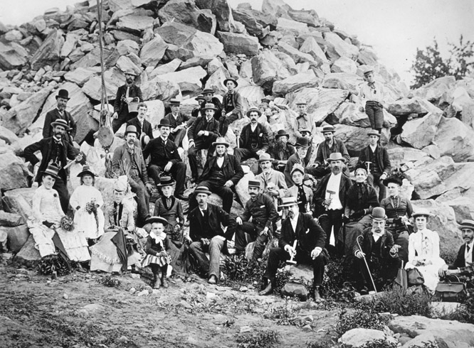 Members of the NYMC collecting at a rock dump excavated for Harlem Ship Canal, 