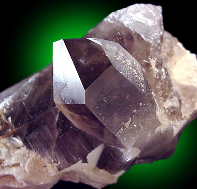 Mineral Specimens: Quartz var. Smoky on Cleavlandite from Peter's Pocket, N. Moat Mt., Bartlett, New Hampshire