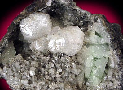 Mineral Specimens: Analcime with Calcite and Datolite from Millington Quarry, Millington, New Jersey