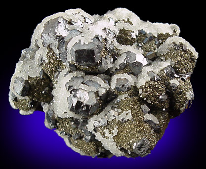 Galena with Chalcopyrite, Calcite from Comingo Mine, Bixby, Missouri