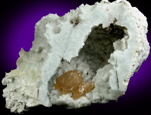 Calcite on Datolite from Millington Quarry, Bernards Township, Somerset County, New Jersey