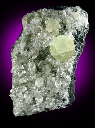 Prehnite on Datolite from Upper New Street Quarry, Paterson, Passaic County, New Jersey