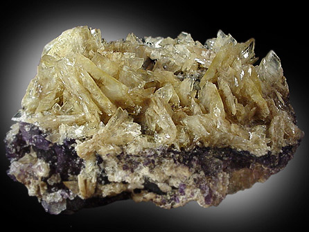 Barite on Fluorite from Annabel Lee Mine, Hardin County, Illinois