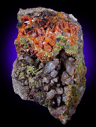 Crocoite and Pyromorphite from Berezovsk Gold Mine (Berezovskii), Sverdlovsk Oblast', Middle Ural Mountains, Russia (Type Locality for Crocoite)