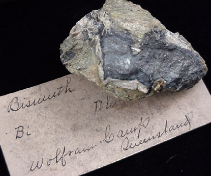 Bismuth, native element from Wolfram Camp, Mareeba Shire, Queensland, Australia