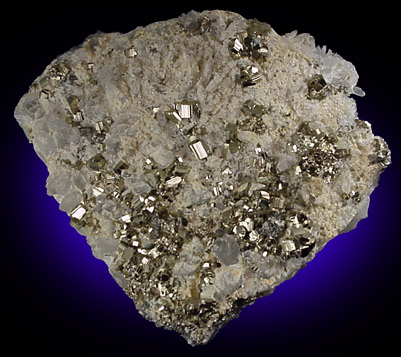 Colusite with Pyrite on Quartz from Butte Mining District, Summit Valley, Silver Bow County, Montana
