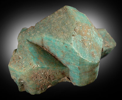 Microcline var. Amazonite (twinned) from Crystal Peak area, 6.5 km northeast of Lake George, Park-Teller Counties, Colorado