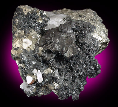 Bornite, Chalcocite, Pyrite, Quartz from Leonard Mine, Butte Mining District, Summit Valley, Silver Bow County, Montana