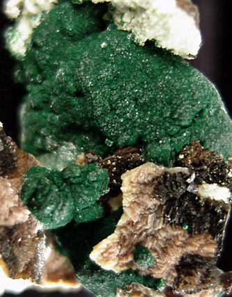 Malachite with Zincian-Dolomite from Tsumeb Mine, Otavi-Bergland District, Oshikoto, Namibia