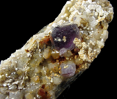 Fluorite on Quartz with Phillipsite from Thomaston Dam Railroad Cut, Thomaston, Litchfield County, Connecticut