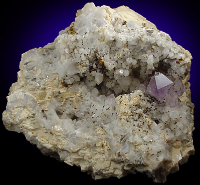 Quartz var. Amethyst from Intergalactic Pit, Deer Hill, Stowe, Oxford County, Maine