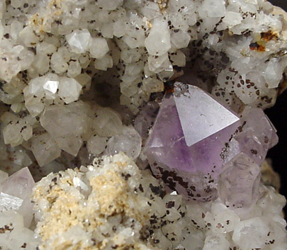 Quartz var. Amethyst from Intergalactic Pit, Deer Hill, Stowe, Oxford County, Maine