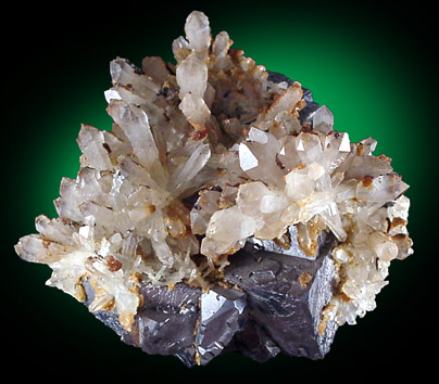 Quartz on Galena from Trepca, Serbia-Montenegro