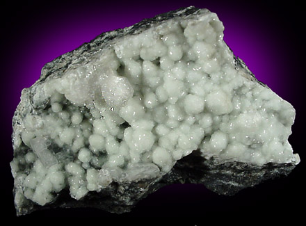 Apophyllite on Prehnite from O and G Industries Southbury Quarry, Southbury, New Haven County, Connecticut