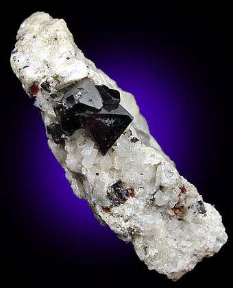 Magnetite on Adularia from Binnenthal, Valais, Switzerland