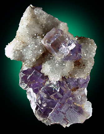 Fluorite on Quartz from Jaimina Mine, Caravia District, Asturias, Spain