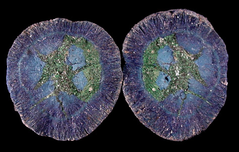 Azurite nodules from Blue Ball Mine, 4.8 km south of Miami, Gila County, Arizona