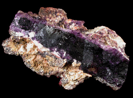 Quartz with Hematite inclusions on Fluorite from Johannes Schacht, Wolsendorf Mines, Bavaria, Germany