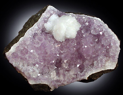 Epistilbite on Amethyst Quartz from Sawda, near Jalgaon, Maharashtra, India