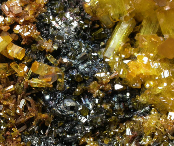 Mimetite on Cesarolite from Guatomo Mine, near Tham Thalu, south of Hat Yai, Yala Province, Thailand