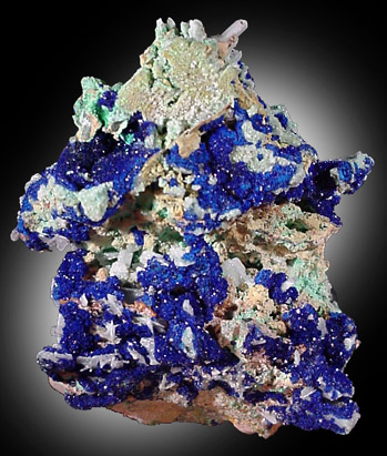 Azurite, Cerussite, Malachite from Tsumeb Mine, Otavi-Bergland District, Oshikoto, Namibia