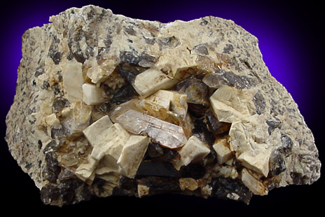 Topaz, Albite, Smoky Quartz from Moat Mountain, Hale's Location, Carroll County, New Hampshire