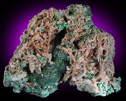 Cerussite on Malachite from Brown's Prospect, Rum Jungle, 61 km south of Darwin, Northern Territory, Australia