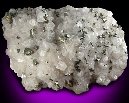 Chalcopyrite on Calcite from West Cumberland Iron Mining District, Cumbria, England
