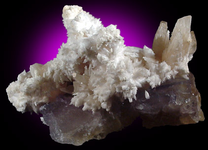 Calcite on Fluorite from Minerva #1 Mine, Hardin County, Illinois