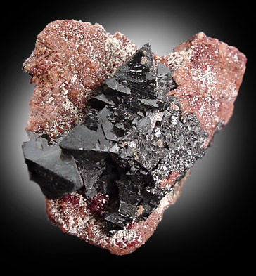 Hausmannite and Andradite from N'Chwaning Mine, Kalahari Manganese Field, Northern Cape Province, South Africa