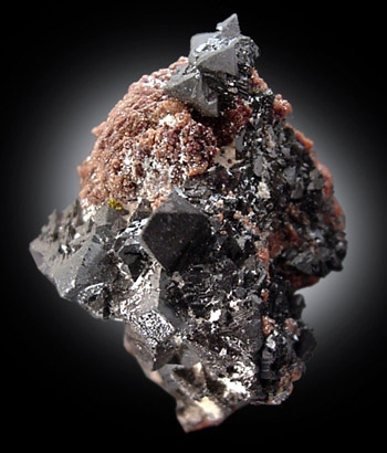 Hausmannite and Andradite from N'Chwaning Mine, Kalahari Manganese Field, Northern Cape Province, South Africa