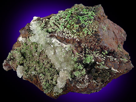 Conichalcite and Calcite from Mina Ojuela, Mapimi, Durango, Mexico