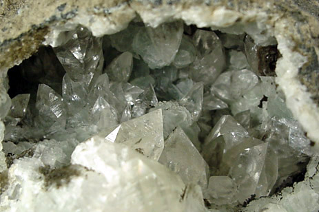 Calcite on Prehnite from Millington Quarry, Bernards Township, Somerset County, New Jersey