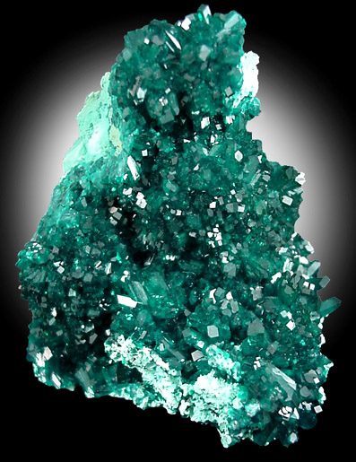 Dioptase on Chrysocolla from Omaue, Kaokoveld, Namibia