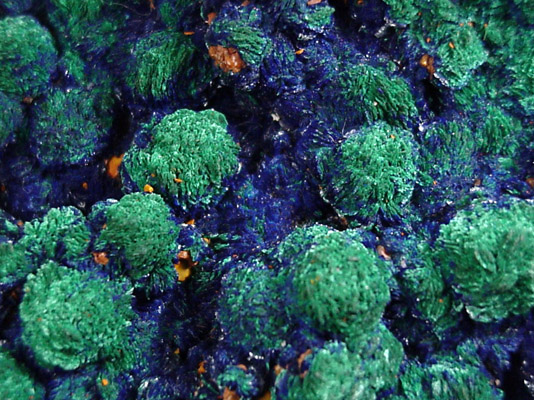 Malachite pseudomorphs after Azurite from Seabra, Bahia, Brazil