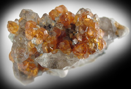 Spessartine Garnet and Quartz from Putian, Tongbei-Yunling District, Fujian Province, China