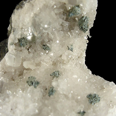 Babingtonite on Quartz from Prospect Park Quarry, Prospect Park, Passaic County, New Jersey