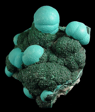 Chrysocolla and Malachite from L'Etoile du Congo Mine, Lubumbashi, Katanga Copperbelt, Haut-Katanga Province, Democratic Republic of the Congo