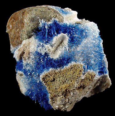 Azurite and Selenite from Ray Mine, Pinal County, Arizona