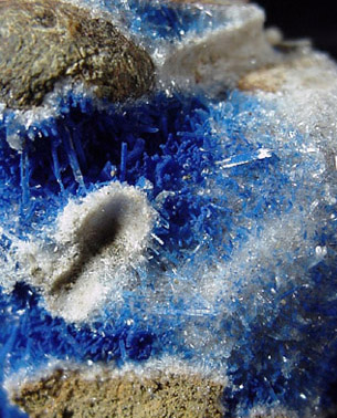 Azurite and Selenite from Ray Mine, Pinal County, Arizona