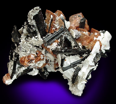 Rhodochrosite, Aegirine, Albite from Poudrette Quarry, Mont St. Hilaire, Québec, Canada