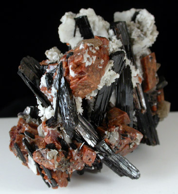Rhodochrosite, Aegirine, Albite from Poudrette Quarry, Mont St. Hilaire, Qubec, Canada