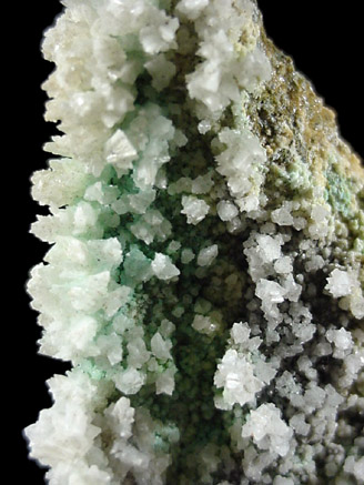 Selenite on Cuprian Melanterite from Buena Vista Mine, Santa Cruz County, Arizona