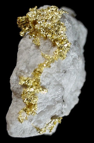 Gold in Quartz from Jamestown Mining District, Tuolumne County, California