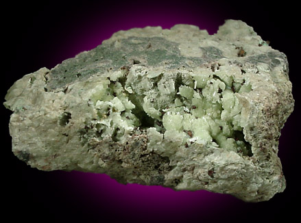 Copper on Prehnite from Iroquois Mine, 3.5 km northeast of Ahmeek, Keweenaw County, Michigan