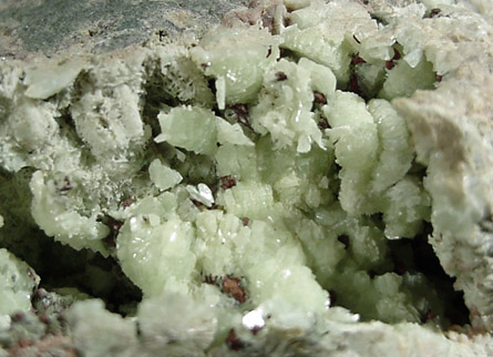 Copper on Prehnite from Iroquois Mine, 3.5 km northeast of Ahmeek, Keweenaw County, Michigan